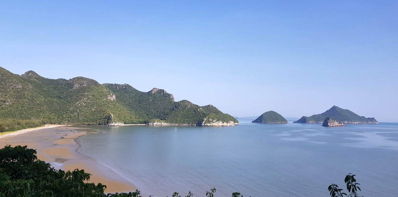 View over Khao Sam Rot National Park from walk to beach