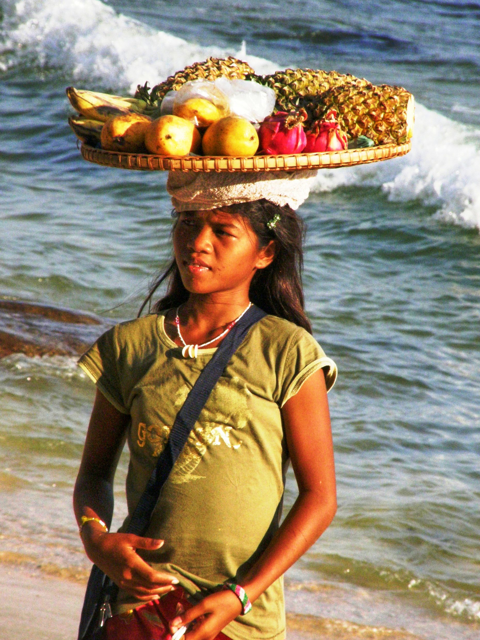 Fruit selling beach lady