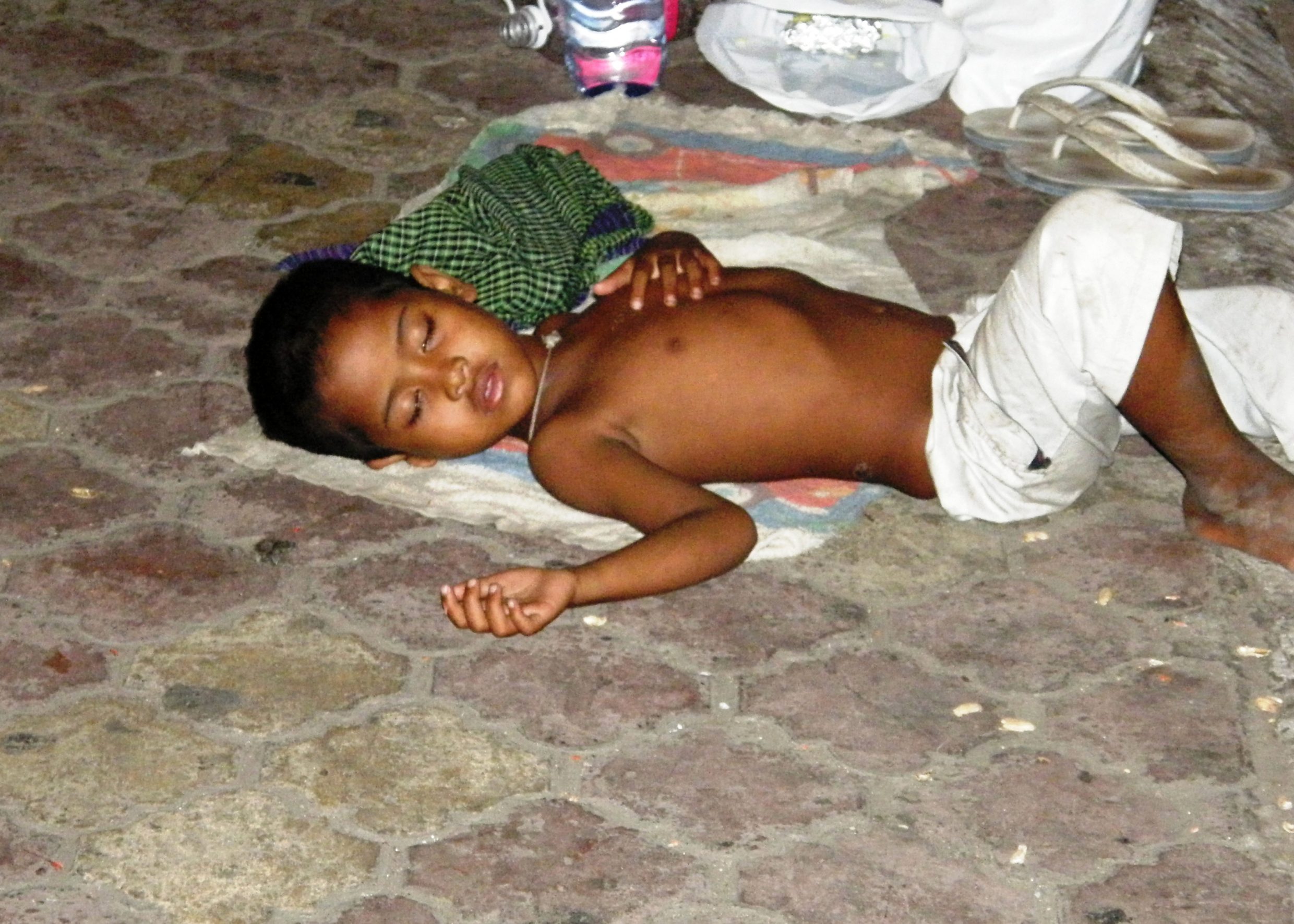 Street child asleep